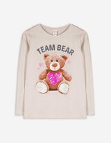Maglia a manica lunga - Inserto di paillettes - beige