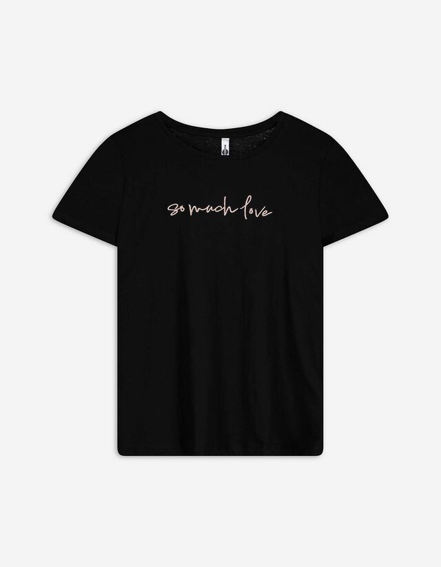 T-Shirt - Stickereien - schwarz