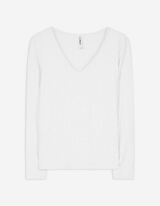 koszulka z długim rękawem - Slim Fit - bialy