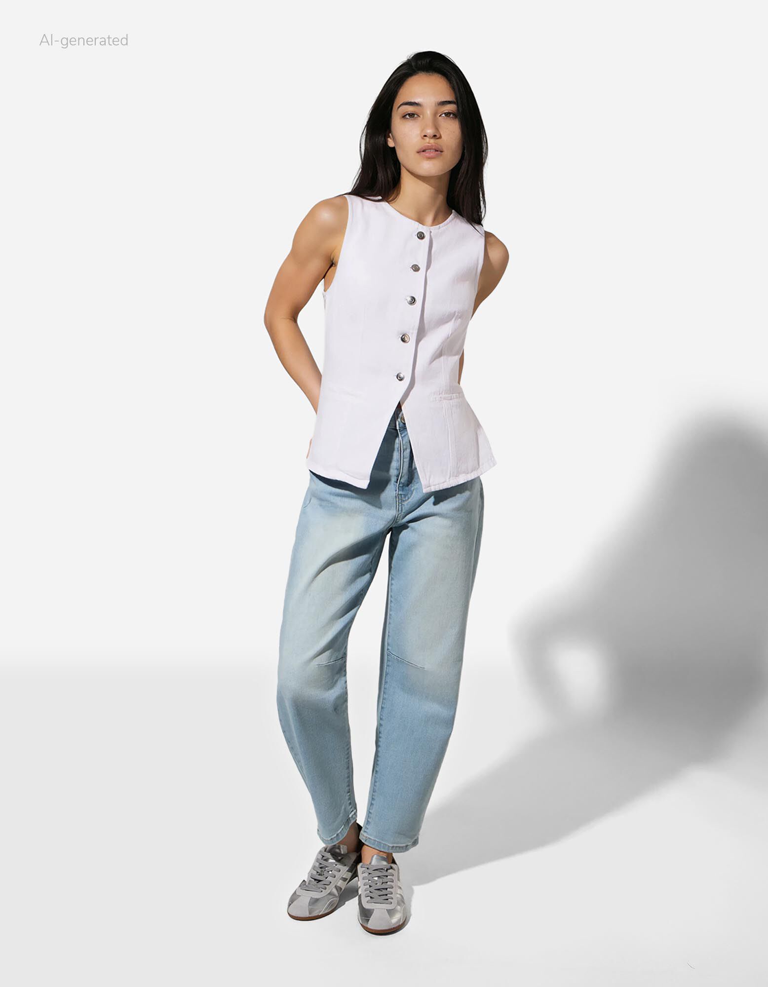 Weste - Slim Fit - wei&szlig;