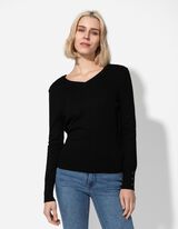 sweter - mieszanka wiskozowa - czarny