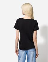 Tričko - Třpytivý potisk - cerná