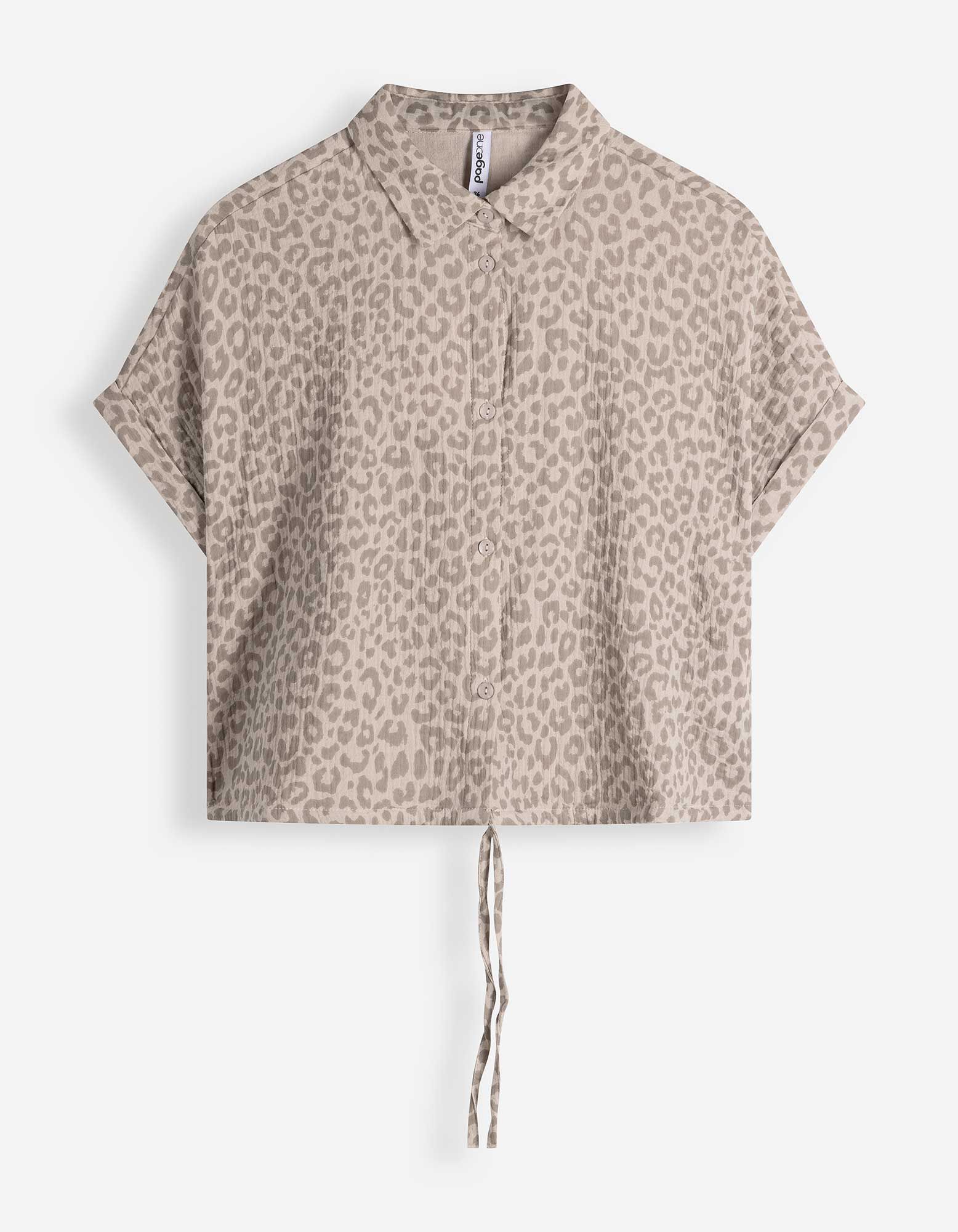 Overhemdblouse - Print all-over - Beige