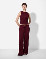 Top - Collo a mosca - rosso scuro