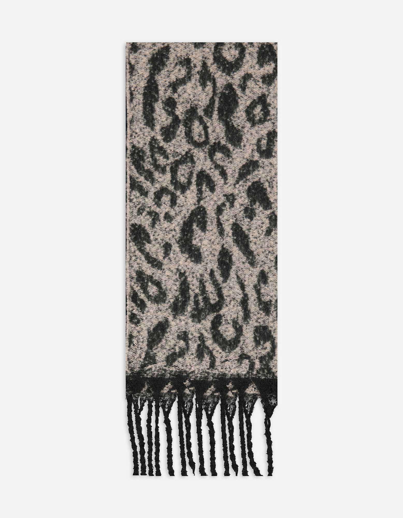 &Eacute;charpe - Motif l&eacute;opard - noir