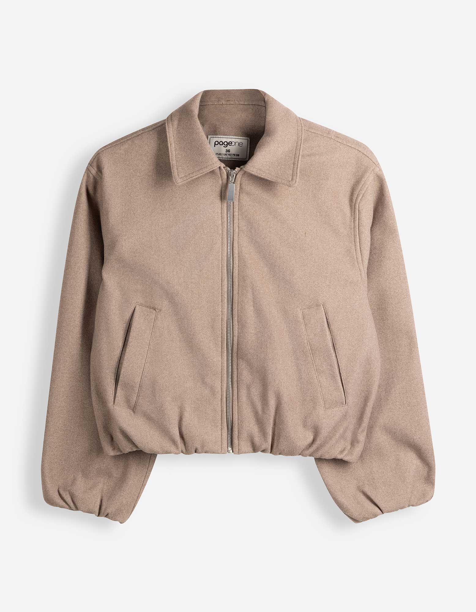 Blouson - Woll-Optik - Beige
