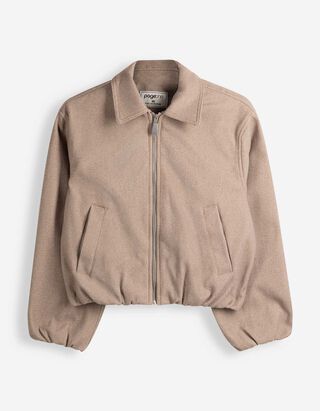 Blouson - Woll-Optik - Beige