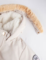 Parka - Afneembare rand van imitatiebont - beige
