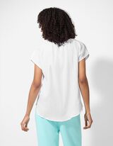 Bluse - Musselin - weiß