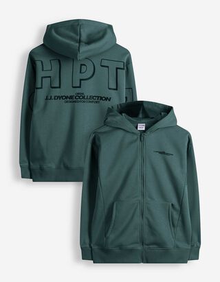 Sweatjacke - Oversized Fit - Dunkelgr&uuml;n