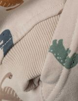 Sweatjacke - Allover-Print - weiß