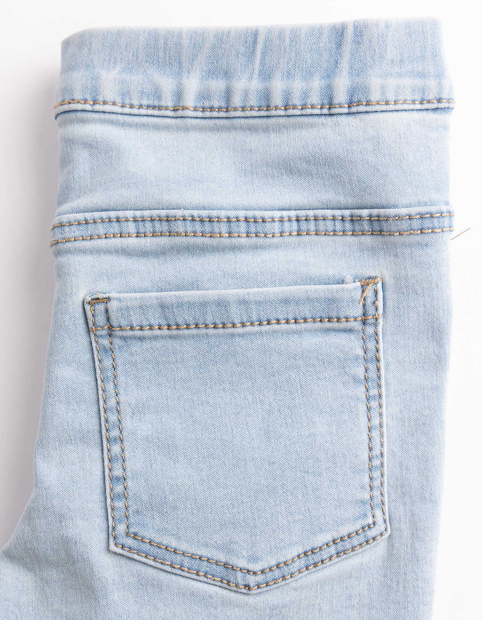Jeggings - Broderie - bleu clair
