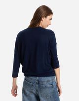 Bluză de corp cu mânecă lungă - Mânecă trei sferturi - Albastru inchis