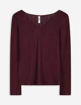 Strickshirt - einfarbig - dunkellila