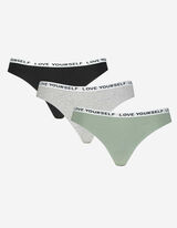 Tanga - 3 db-os csomag - fekete