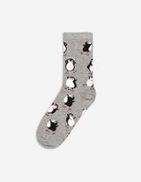 Socken - Allover-Muster - hellgrau
