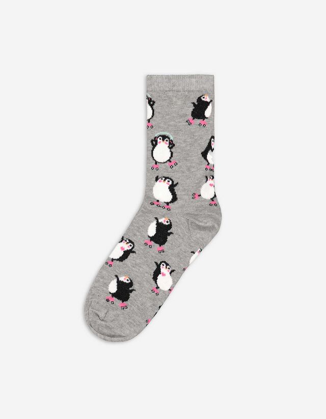 Socken - Allover-Muster - hellgrau