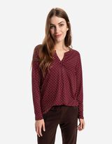 koszulka z długim rękawem - dekolt serafino - czarny