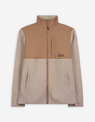 Propínací mikina - Flís - béžová