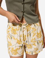 Shorts - Florales Muster - Gelb
