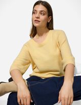 Pullover - Feinstrick - hellgelb