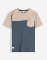 T-shirt - Kleur blokkering - donkerblauw