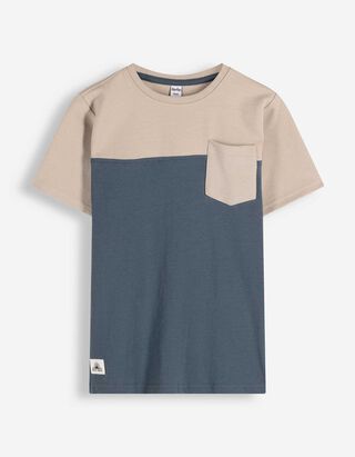 T-shirt - Kleur blokkering - donkerblauw