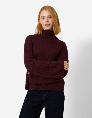 Pull-over - Tricot torsad&eacute; - mauve