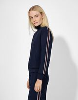 Sweatjacke - Galonstreifen - dunkelblau