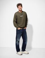 Sweatshirt - Ronde hals - donkergroen