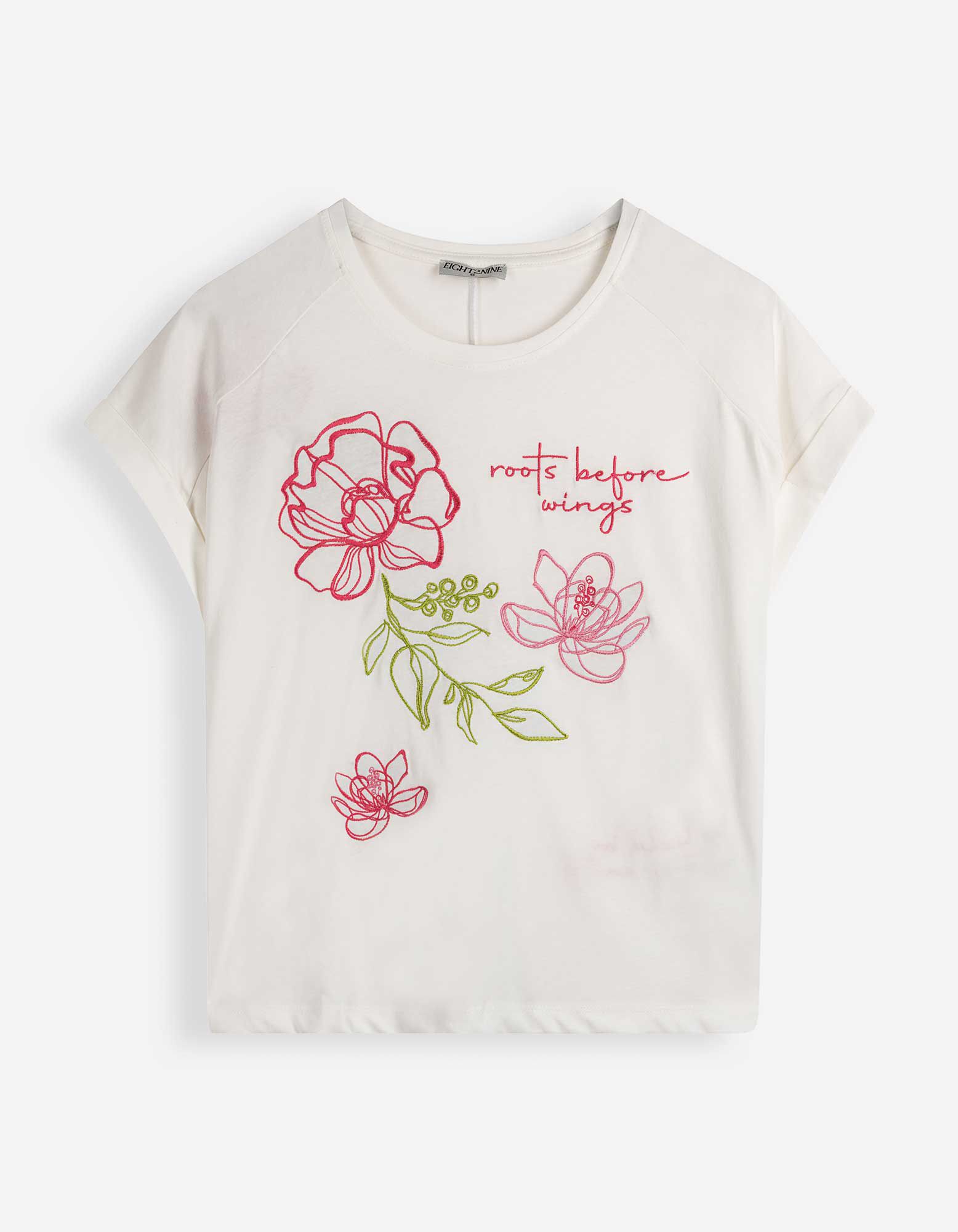 T-Shirt - Stickerei - Off-White