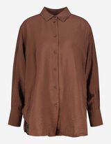 Camicia blusata - Oversized Fit - marrone scuro