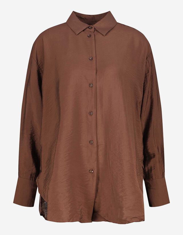 Camicia blusata - Oversized Fit - marrone scuro