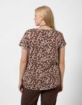 T-Shirt - Allover-Muster - Braun