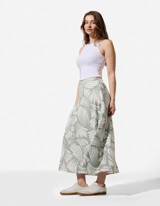 Fustă - Imprimeu allover - Turcoaz