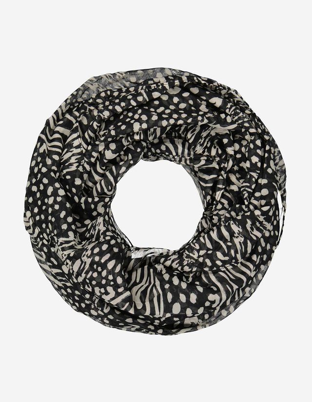 Sciarpa ad anello - Motivo animalier - nero