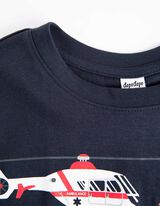 Marškinėliai - Su paveikslėliais - tamsiai melynas