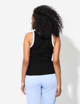 Top - Rippenstruktur - schwarz