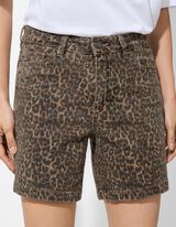 Pantaloncini - Motivo leopardato - marrone chiaro