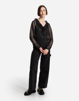 Bluse - Chiffon - schwarz