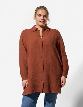 Bluse - Musselin - dunkelrot