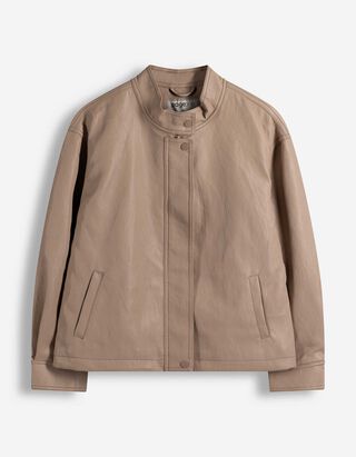 Blouson - Kunstleder - hellbraun