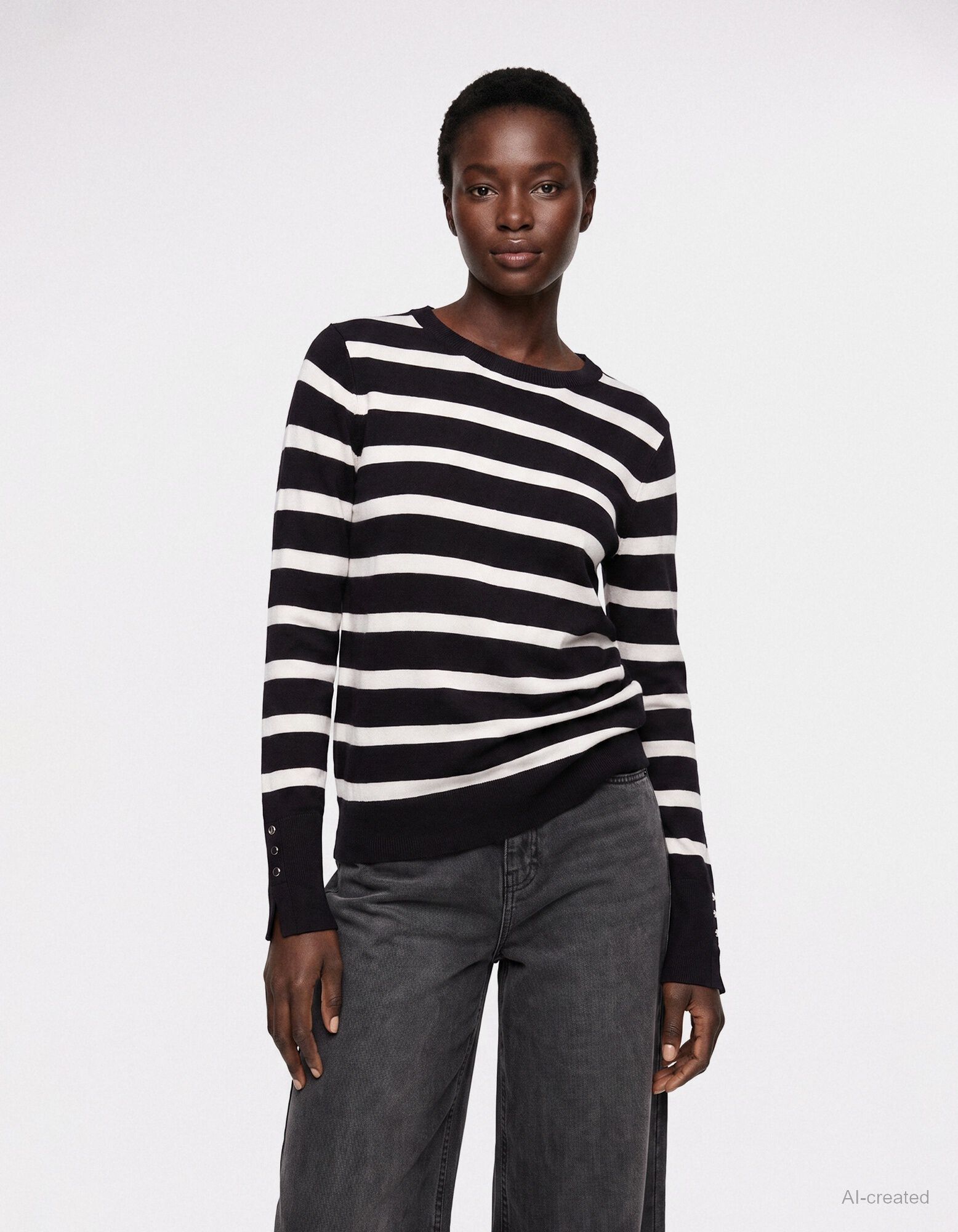 Strickpullover - Zierkn&ouml;pfe - Off-White