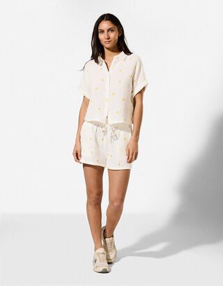 Shorts - Musselin - Wei&szlig;