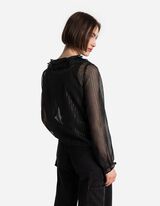 Bluse - Chiffon - schwarz