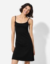 Kleid in A-Linie - Spaghettiträger - schwarz