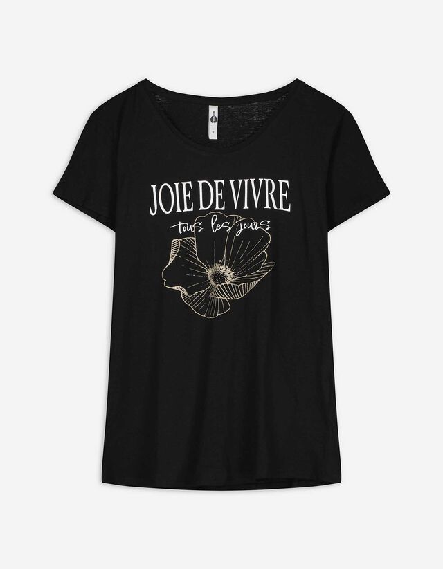 T-Shirt - Glitzerprint - schwarz