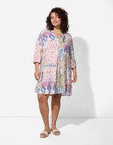 Kleid - Allover-Muster - wei&szlig;