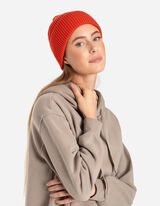 Berretto in maglia - Risvolto - rosso