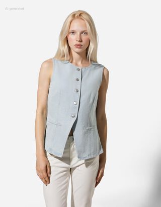 Vesta - &Uacute;zk&yacute; střih Slim Fit - svetle  modra